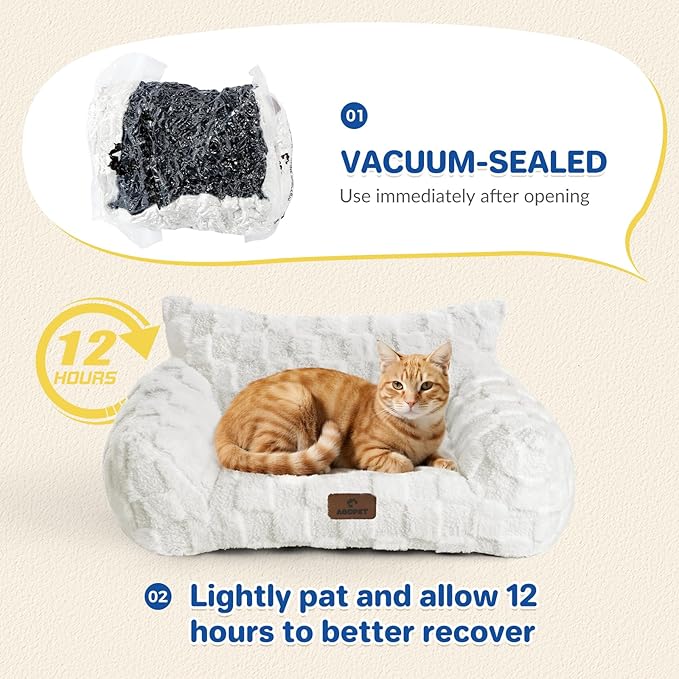 Large Dog Bed Sofa, Fluffy Pet Bed for Medium and Large Dogs, Supportive Dog Couch Sofa for Dogs, Pet Sofas with Washable Cover & Non-Slip, 38 inch, Grey