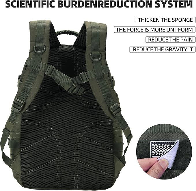30L Hiking Backpack Lightweight Outdoor Daypack Camping Backpack Outdoor Travel Daypack Day Pack for Man Woman (Army Green)