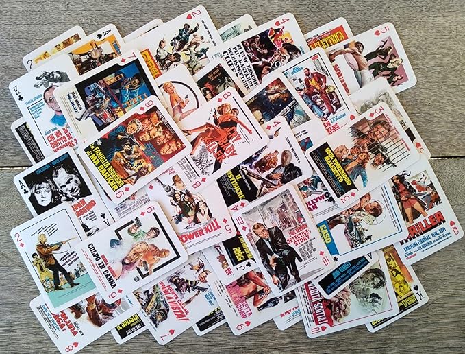 Crime Movies Playing Cards (Poker Deck 54 Cards All Different) Vintage Movie Posters Crime Detective Action Movies Film Noir