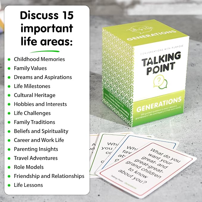 200 Generations Conversation Cards - Deep, Fun & Reflective Questions to Spark Connection - Perfect for Kids, Parents & Grandparents to Share Stories, Bond, and Create Lasting Memories Together