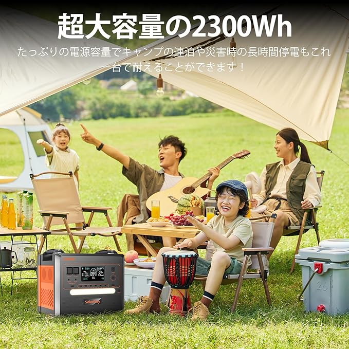 Q2402M SolarPlay 2500W/2304Wh Portable Power Station, Solar Generator with 200W Solar Panel, Large Capacity Power Supply, BMS Emergency Power Station for Home Backup, Camping, Outdoor Battery Backup