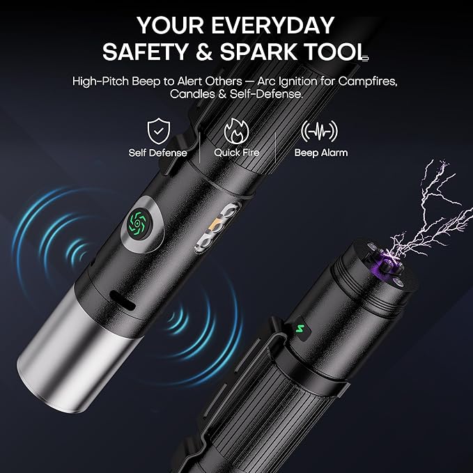 Pen Light Flashlight Rechargeable 600 Lumens,7-Mode Zoomable EDC Led Flashlights with Magnetic Base&Alarm,USB-C Charging Multi-Color Side Small Pocket Work Light with Clip for Working,Home,Emergency