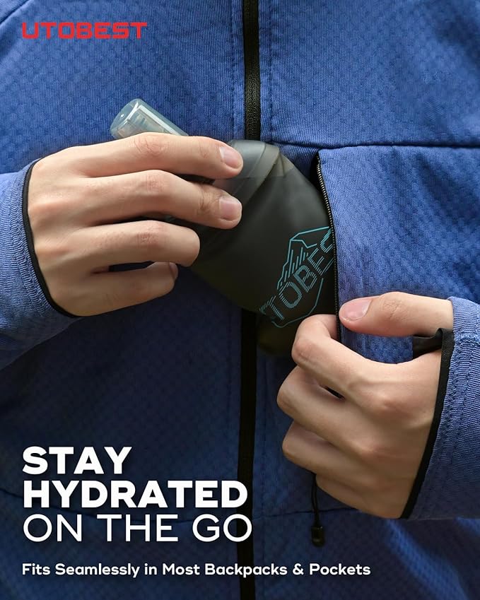 Soft Flask, 1 Pack Flexible TPU Hydration Water Bottle, Collapsible for Running, Hiking, Cycling, Climbing, and Marathon