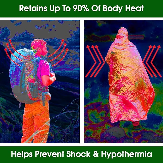 CXYARY 6 Pack Emergency Mylar Thermal Blanket, 84??x 52??Space Blankets, Emergency Thermal Blanket Space Rescue Survival Gear Camping for Outdoors, Hiking, Camping Survival