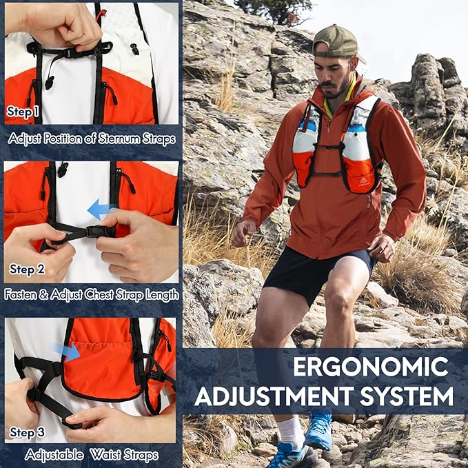 Haimont Running Hydration Vest, 5L Lightweight Runner Vest Pack for Women Men, Trail Running