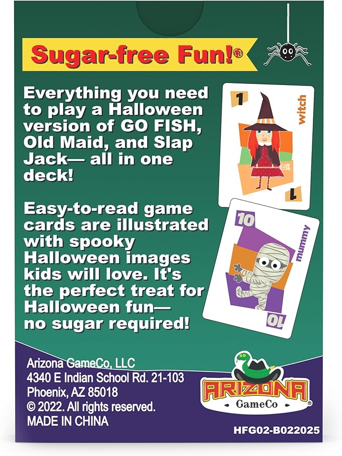 Halloween Fun Go Fish, a Family Game for Kids Ages 4 and Up - Play Go Fish, Old Maid and Slap Jack Using The Same Deck