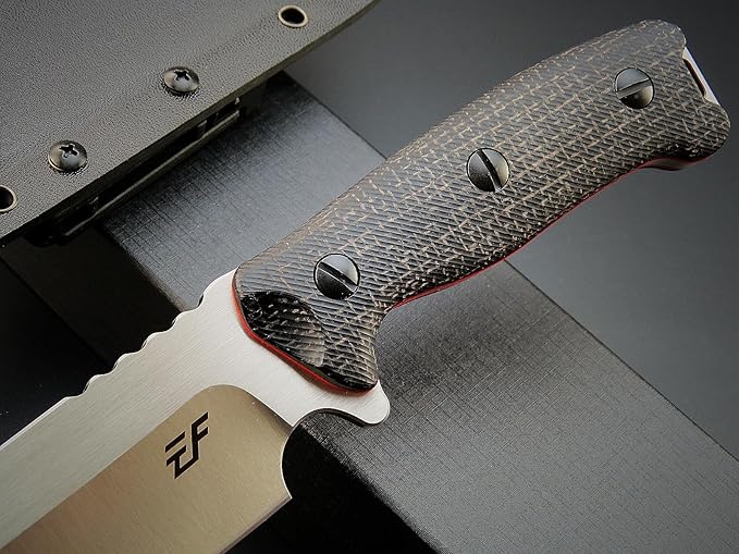 Eafengrow EF143 Fixed Blade Knife AUS-10 Steel Blade Micarta Handle Full Tang EDC Tool Straight Knife for Working Camping Hunting