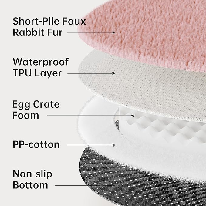 OhGeni 31 inches Calming Donut Orthopedic Dog & Cat Bed for Medium Pets, Warming Comfort Fluffy Short Pile Fur, Durable Waterproof Machine Washable Removable Cover, Cute Round Bed for Puppy, Pink