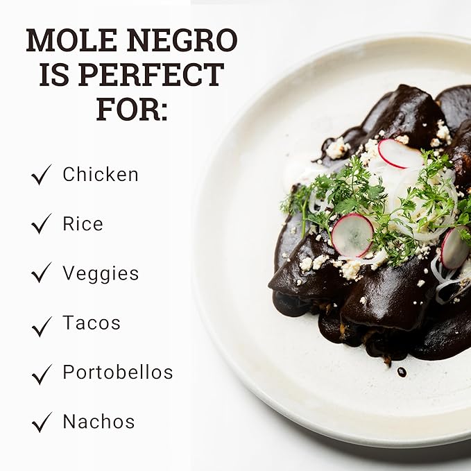 Ya Oaxaca - Mole Sauce - Negro - Medium Spice Flavor - Blend of Smoked & Dried Chiles, Spices, & Chocolate - Vegan, Non-GMO, Gluten Free - Great in Enchiladas, Tacos, Nachos, Tortillas - 12oz (3pk)