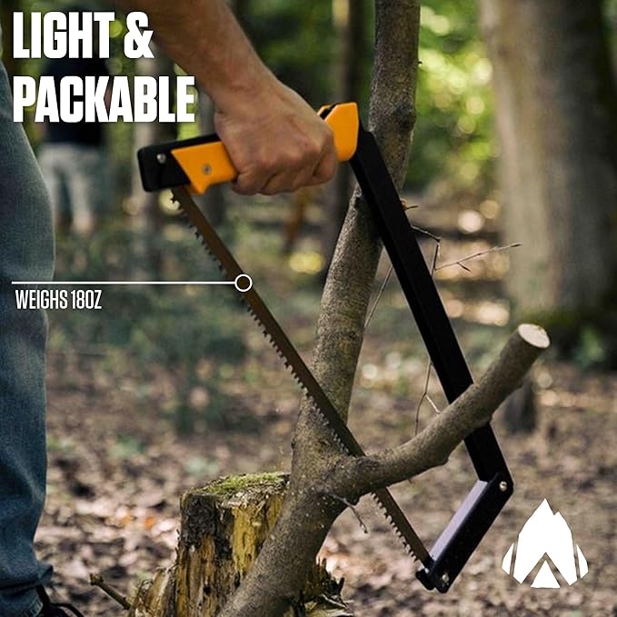 AGAWA - BOREAL21 Backwoods Kit - Includes 21" Folding Saw, Leather Sheath, 21" All-Purpose & 21" Aggressive Saw Blade - For Camping, Hunting & Survival Kit (Black Frame/Yellow Handle)