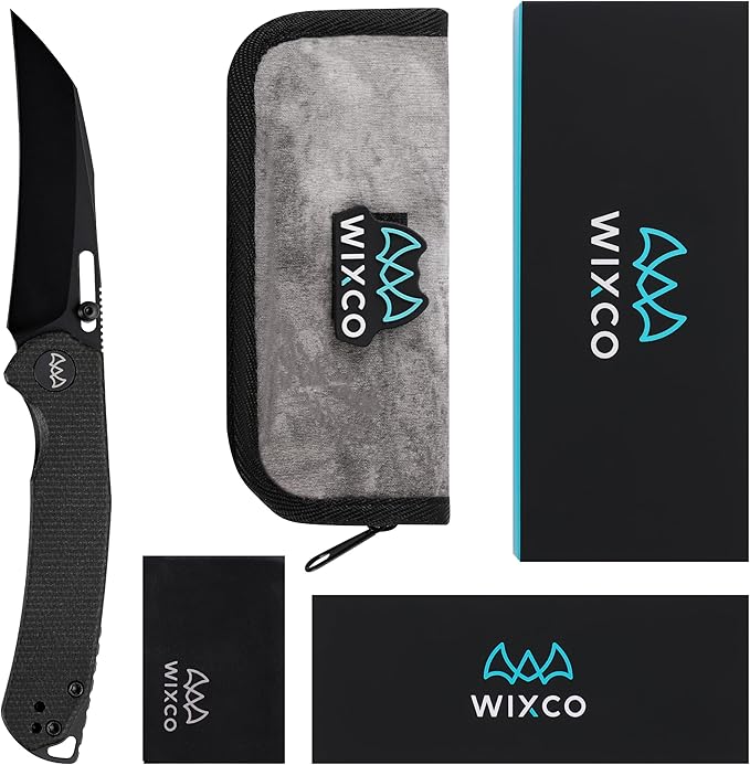 Folding Pocket Knife, 3.1" Stonewash Blade EDC Knife with Safety Liner Lock, Small Pocket Knife with Clip for Men, Sharp Camping Hiking Hunting Survival Knives