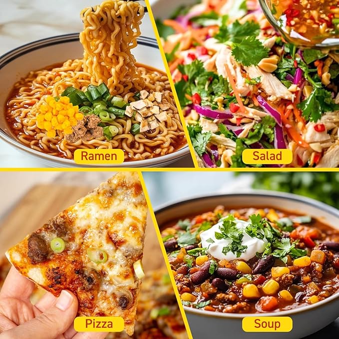 Spicy Garlic Mix Ramen Seasoning - 14oz Dried Vegetables, 11 Ingredients for Instant Noodles, Garlic Slices & Red Chili Flakes, Ramen Toppings for Noodles Soup, Salad, Pizza, Cooking(397g)