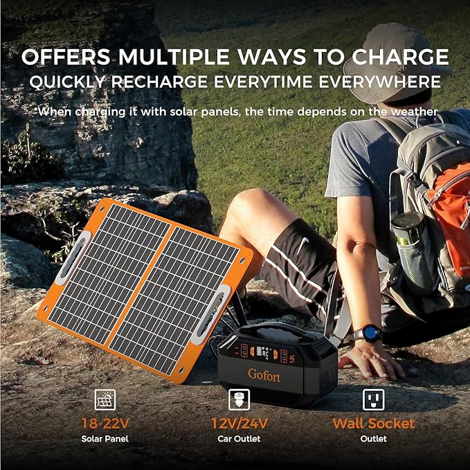 Portable Power Station 330W 299Wh Power Supply Solar Generator Backup Battery Pack with 110V Pure Sine Wave AC Outlets USB QC 3.0 DC Port for Home Emergency Outdoor Camping RV Travel