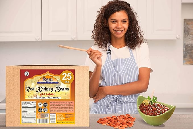Rani Red Kidney Beans, Light 400oz (25lbs) 11.36kg Bulk Box ~ All Natural | Vegan | Gluten Friendly | NON-GMO | Kosher | Raj Mah