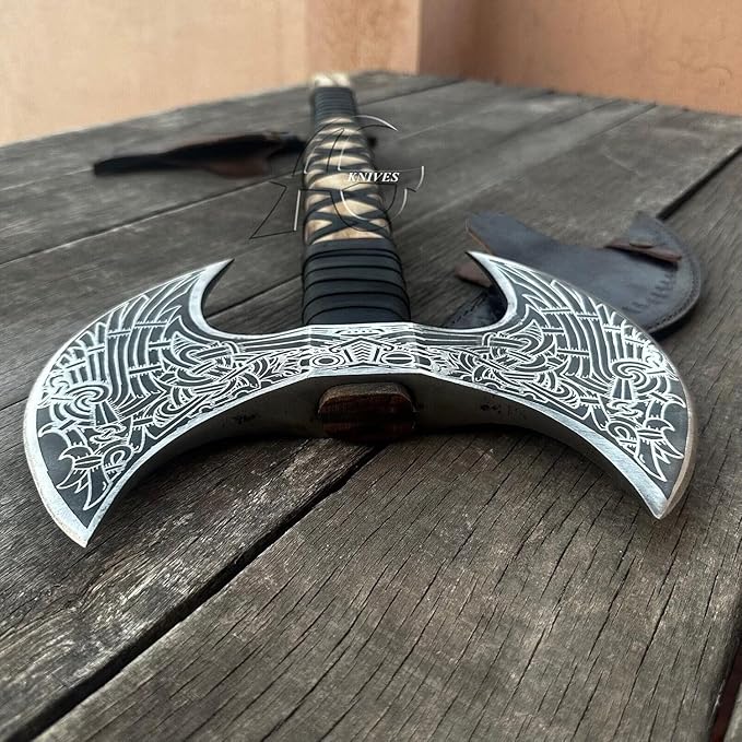 Viking Store Double Sided Ax Viking Axe Real Replica Double Head Ax Vikings Weapons Real Christmis Gift Gift for him |Ax-1001049|