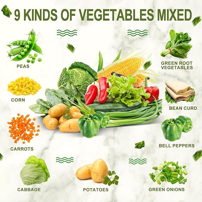 24Oz Mixed Ramen Toppings Dehydrated Soup, 680g All Natural Vegetable, 9 Freeze Dried Veggies for Noodles, Soups, Camping, and Emergency Food, Dry Vegetable Flakes, No Additives