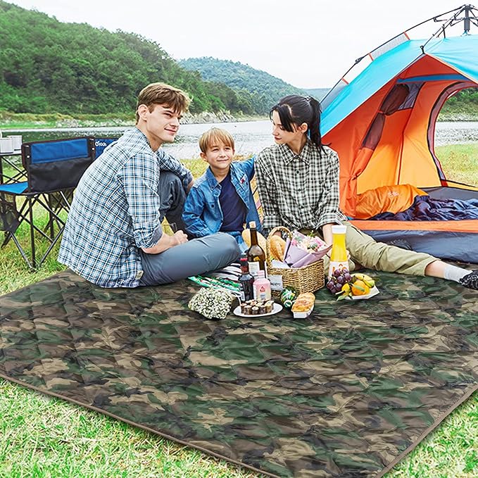 Poncho Liner Military Insulation Outdoor Camping Blanket for Travel, Beach, Grass, Picnic, Car Emergency, Outdoor, Survival