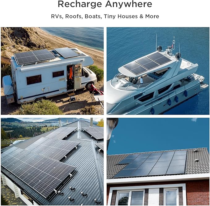 N-Type 16BB 200W Bifacial Solar Panel, 200 Watt Solar Panel 12V, 25% High Efficiency Monocrystalline PV Module for RV Camper Marine Home Rooftop Power Station Off-Grid Systems (1 Pack 200W)