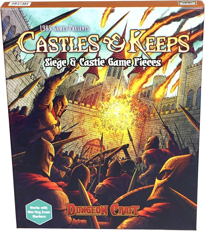 Dungeon Craft Castles & Keeps Terrain Set for DND & RPG Game - Adventure Games with 1000+ Double-Sided Dry/Wet Erase Tiles - Modular Castle Map Pieces for Tabletop Games & Battle Maps