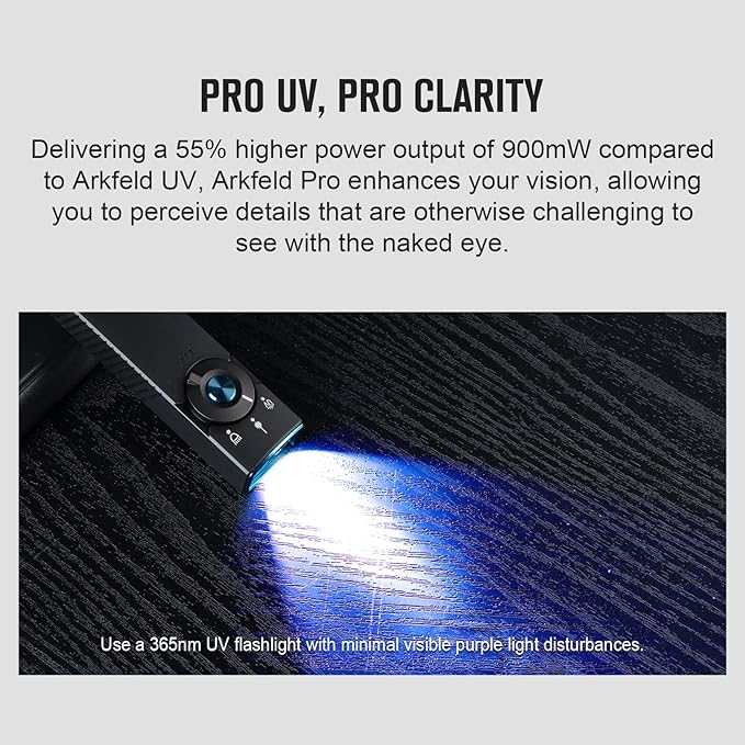 OLIGHT Arkfeld Pro Rechargeable EDC Flat Flashlight with Green Beam, UV and White LED Combo, 1300 Lumens Portable Pocket Lights, Triple Sources for Outdoors Emergency Working (Black NW)