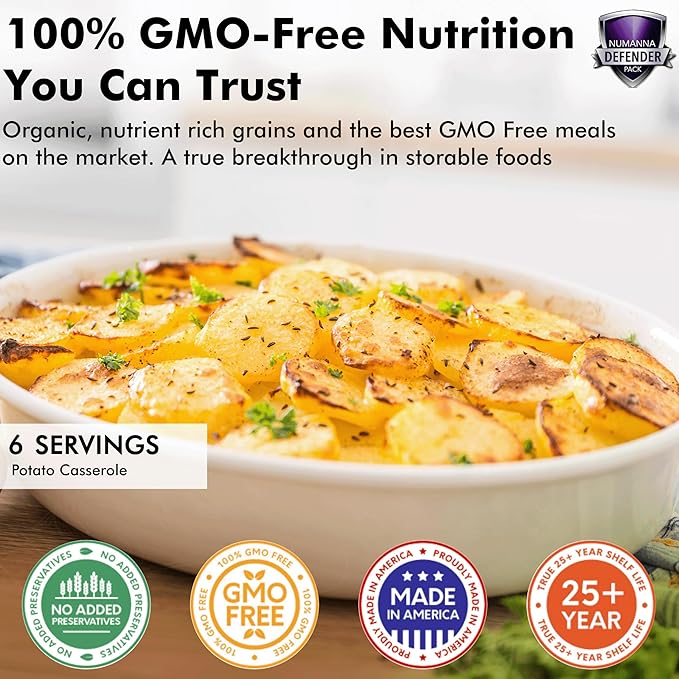 Numanna Defender Nutritive Pack Bucket 1224 Servings | 6-Months Emergency Food Supply | GMO-Free, Non-Perishable Meals with Organic Grains & Superfoods | Easy to Prepare | Camping & Daily Use