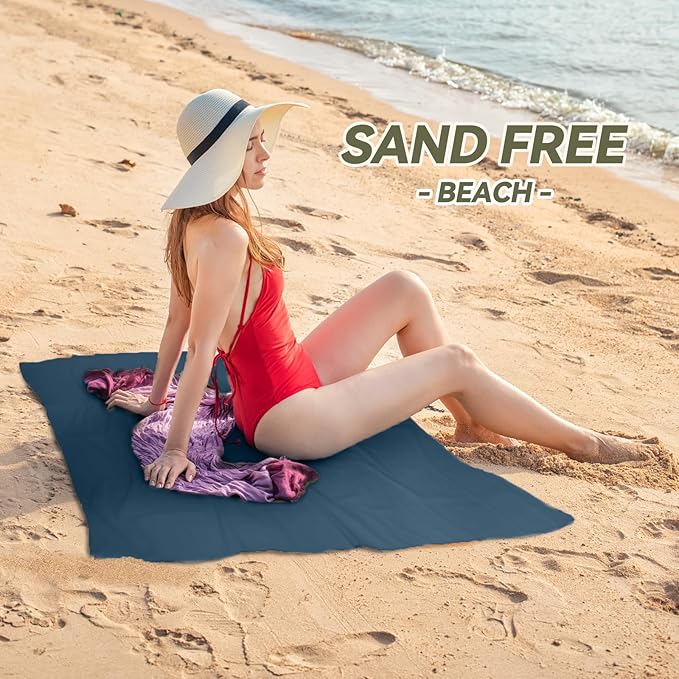 Microfiber Beach Towel-Perfect for Travel, Sports, Camping, Swimming, Yoga, Gym- Quick Dry, Sand Free, Compact, Lightweight, Absorbent (Navy Blue,X-Large(200x90cm, 78x35”))