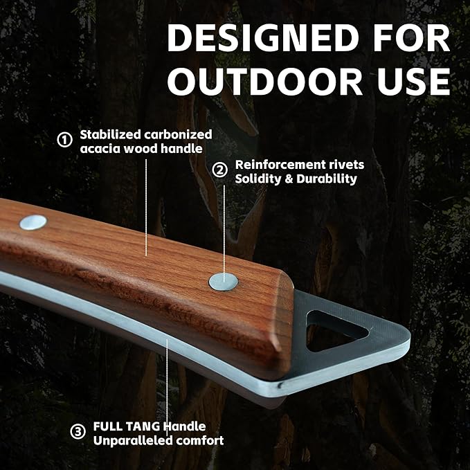 ToughEdgeTactical Tomahawk Axe Hatchet with Leather Sheath & Gift Box - Multi Functional Camping & Survival Outdoor Tool Gadgets