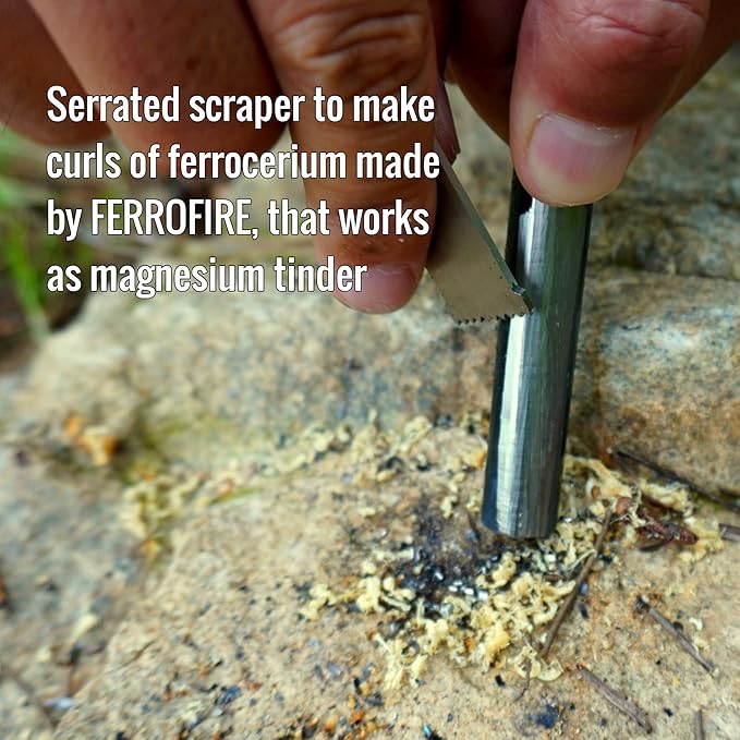 Classic Heavy-Duty Super-Duty Ferro Rod Fire Starter with Premium Ferrocerium Rod Superb Carbon Alloy Steel Striker 550 Paracord Lanyard Handle for Camping Emergency Survival Hiking BBQ EDC