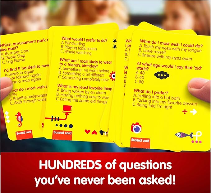 SUSSED The Wacky ?˜What Would You Do???Card Game - Social Fun for Kids - Easy Travel Game, Family Activity - Ages 6+ - Yellow Pack