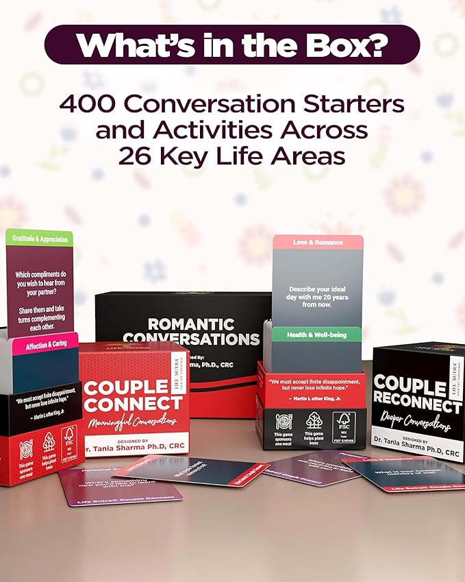 Couple Conversation Cards & Games, Maxi 800 Activities Set for Adults, Fun Board Card Game for Adult Couples in Relationship - Birthdays, Wedding, Wife Husband Gift, 2 Players Date Night Ideas Gifts