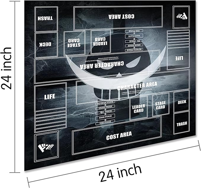 Playmat for One Piece Card Game for Two Players, 24x24 inches, with 4-Pocket Card Binder Set and 400+ Card Capacity (Smell)