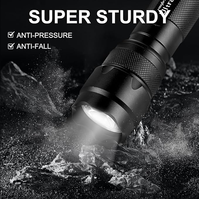ULTRAFIRE WF-502B LED Tactical Flashlight, 5 Modes 1000 High Lumens Flashlight Torch with Duty Belt Flashlight Holster, UFB26, Bicycle Mount, USB Charger