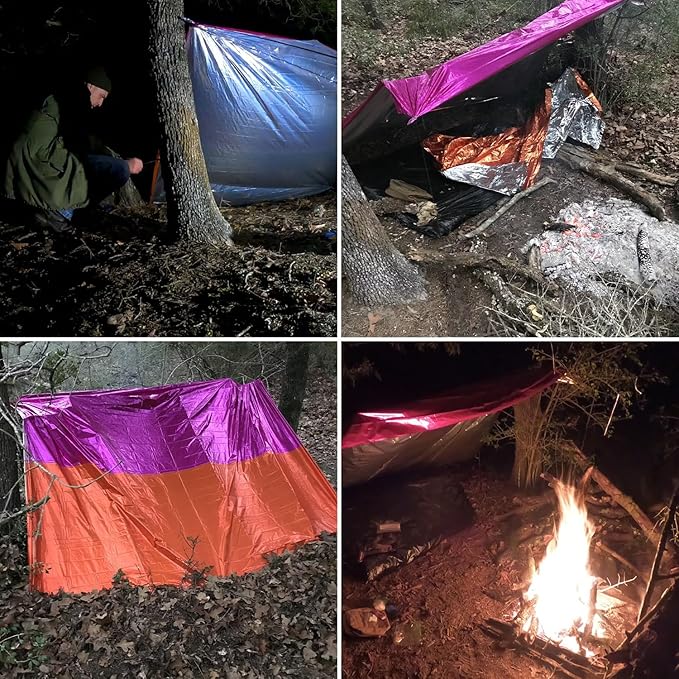 TITAN Survival - Mylar Survival Blankets 5 Pack - 90% Heat Retention & Waterproof Design - Emergency Blanket Cold Weather Protection & Survival Kits - Durable Space Blanket for Outdoor Use