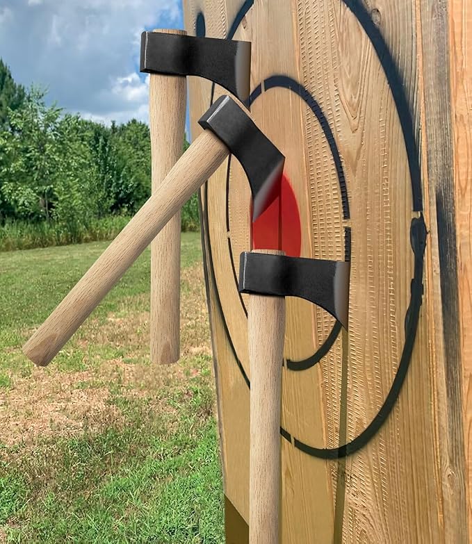 15.7" Throwing Axe, 1065 Manganese Steel Throwing Hatchet Beech Wood Handle for Axe Throwing Competitions