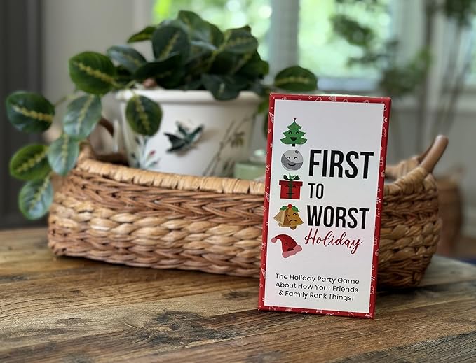 Holiday Party Game - The Christmas Card Game About How Your Friends & Family Rank Things - for Kids, Tweens, Teens, Adults, Families, Groups and Fun Parties with Polarizing Priorities