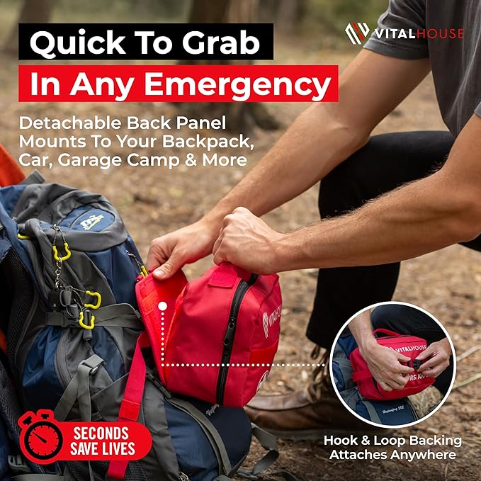 346 Piece First Aid Kit Survival - Professional Waterproof Trauma Medical Kit for Emergency, Ideal for Home, Office, Car, Travel, Outdoor, Camping, Hiking - Portable Emergency Supplies Bag
