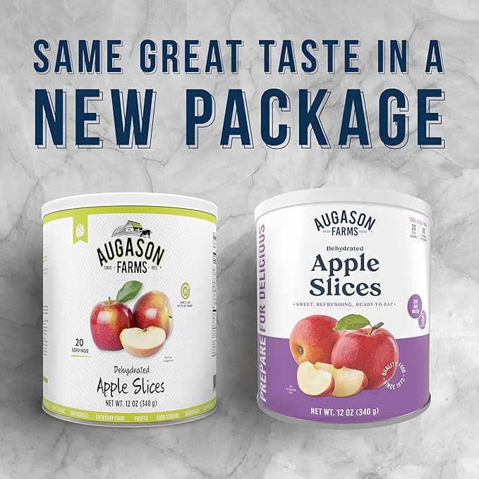Augason Farms Dehydrated Apple Slices Can - Gluten Free Survival Food with Long Shelf Life - Emergency Food Supply for Camping, Prep & Everyday Meals - 20 Servings