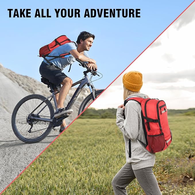 Zavothy 18L Multipurpose Hiking Backpack with 3L Water Bladder ??Durable Hydration Backpack with Insulated Bladder Compartment, Hidden Helmet Holder & Rain Cover ??for Hiking, Commuting, and Camping