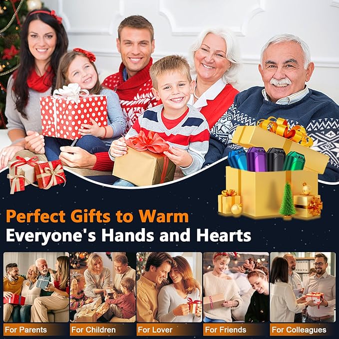 AI Hand Warmers Rechargeable 2 Pack, Portable Electric Rechargeable Hand Warmer, 20Hrs Long Heating Electric Hand Warmer, Gifts for Women, Men, Raynauds, Pain Relief,Camping,Golf,Outdoors,Indoor