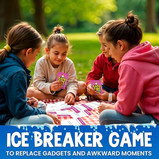QUOKKA Conversation Cards Game - Kids Premium Version - Break The Ice Game for Kids and Families - Icebreaker Cards with 500+ Questions - Family Game for Children 8-12 - Family Game Night