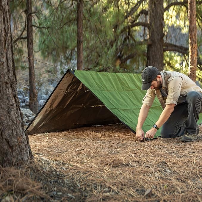 Arcturus XL Heavy Duty Survival Blanket ??Insulated Reflective Thermal Camping Tarp - 8.5 FT x 12 FT (Olive Green)