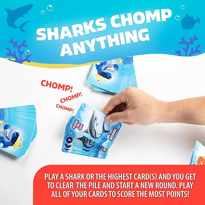 Continuum Games Kingfin Chomped or Be Chomped Card Game for Kids Teens and Adults, 3 to 6 Players, Ages 6 and Up
