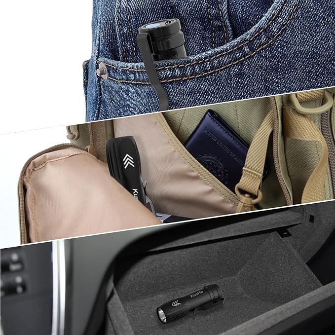 KunHe 10 Pack Small Rechargeable Flashlights Bulk USB-C Mini High Lumen Flashlight Clip-on Portable Pocket Flash Light for EDC Emergency Home Use