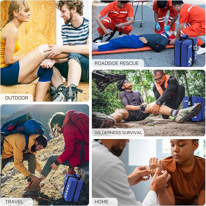 Professional 506 PCS First Aid Kit ??4-in-1 Detachable Emergency Medical Kit for Home, Car, Travel, Camping, Hiking, Workplace, Vehicle and Outdoor, Large First Aid Kit Survival