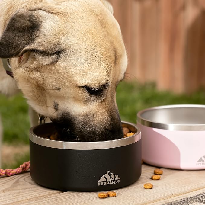 Hydrapeak Dog Bowl; Non Slip Stainless Steel; Water and Food Dish; Large Sized and Small Dogs; 32oz 64oz; Multiple Sizes; 4 Cup | Navy