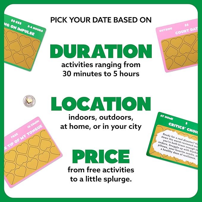 Date Night Scratch-Off Cards by Relatable, Gifts and Unique Date Night Ideas for Couples, Discover Fun Couples Activities for Day and Night, Includes Coin and 50 Scratch-Off Cards, for Ages 17+