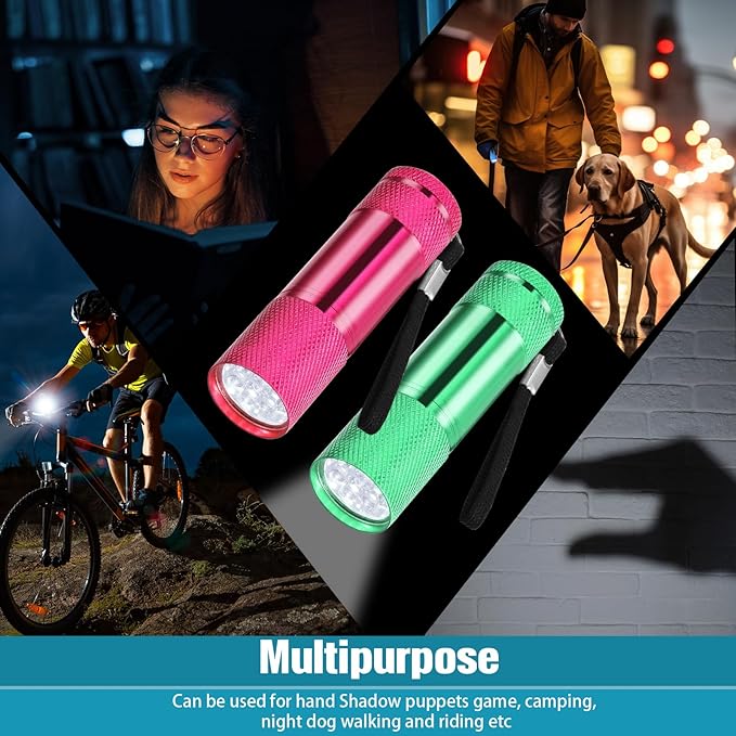 VIHOSE 20 Pcs Mini Flashlights Bulk, Bright Aluminum Handheld Flash Light with Lanyard Small LED Flashlights for Night Reading Emergency Hurricane Camping Hiking, Batteries Not Included(Stylish)