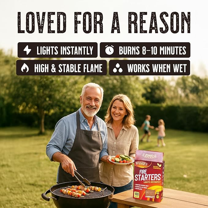 Fire Starter Cubes, 320 pcs - Bulk Pack - Fast Grill BBQ Charcoal Start - Odorless & Waterproof - Firestarter Squares for Campfire, Outdoor Fire Pit, Wood Stove, Fireplace, Logs - Camping Essentials