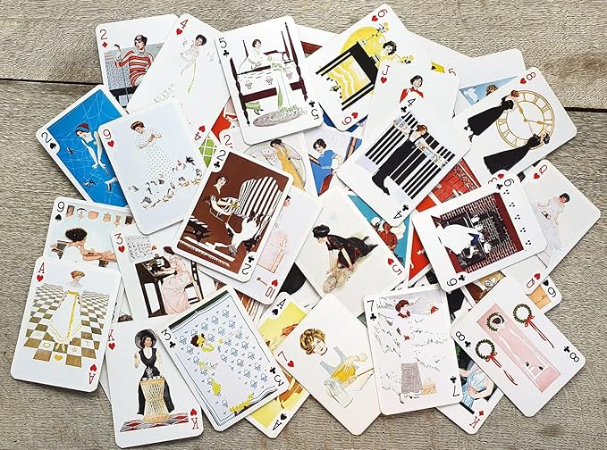 Art Deco Lady Playing Cards (Poker Deck 54 Cards All Different) Art Deco Lady Portrait by Coles Phillips Vintage Posters