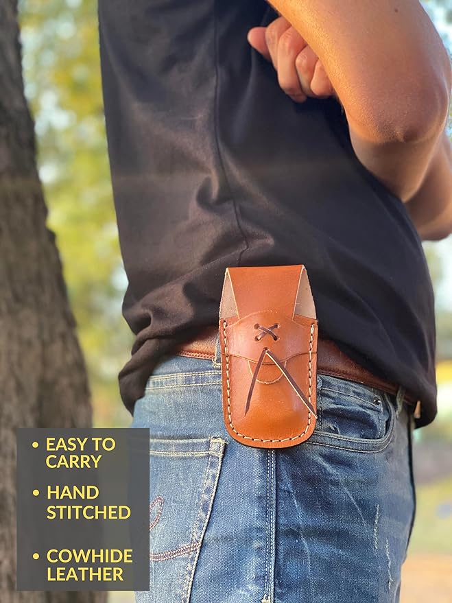 Handmade Damascus Pocket Knife for Men - 6.5 Inch Damascus Knife with Sheath - Damascus Folding Knife - Damascus Hunting Knife - Damascus Steel Pocket Knives with Back Lock for EDC, Camping, Hiking